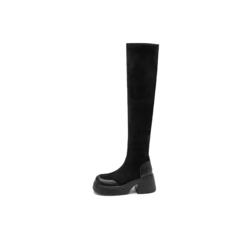 FANNAISHI Over the knee muddy boots Women's Black