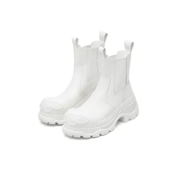 SUGARSU Phantom Butterfly Series Short Chelsea Boots 7.5cm Women's White