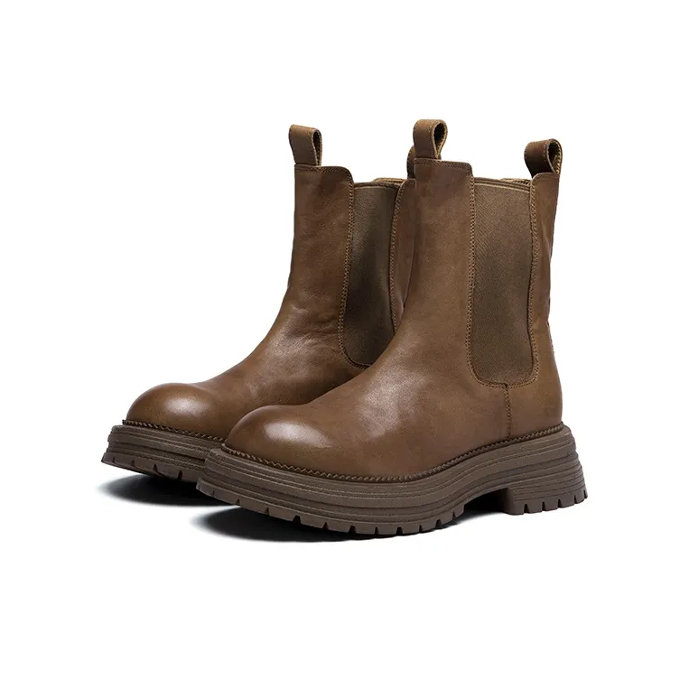 Anthony Miles Crew Chelsea Boots Women's Khaki-1