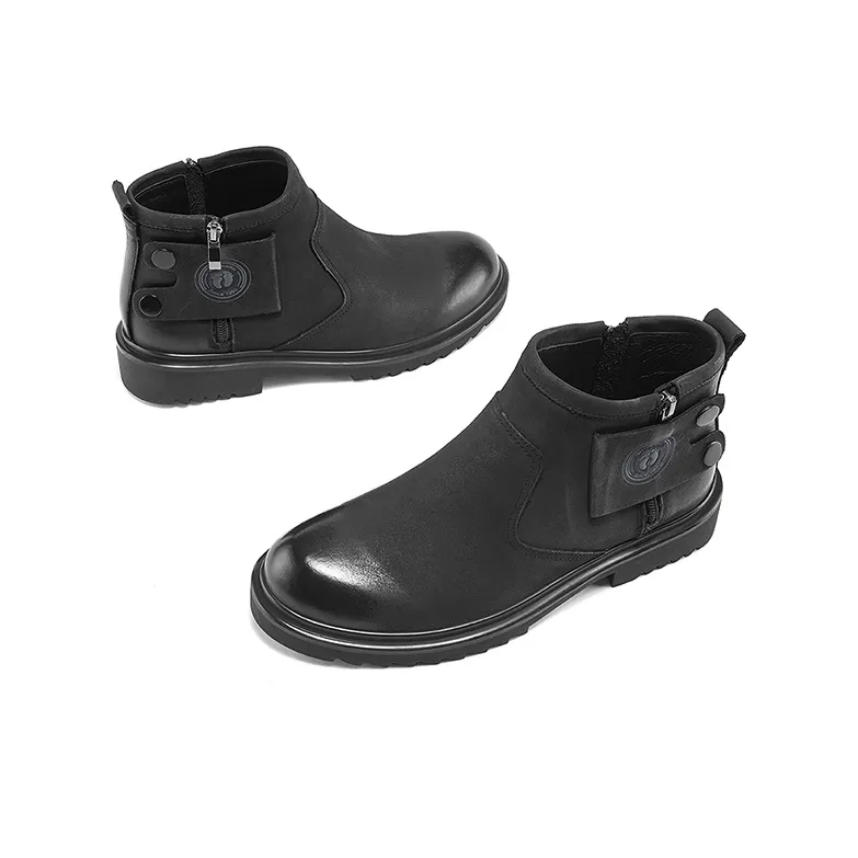 HANG TEN Ankle Boots Men Sub Sauce Black/Cambridge Brown/-4