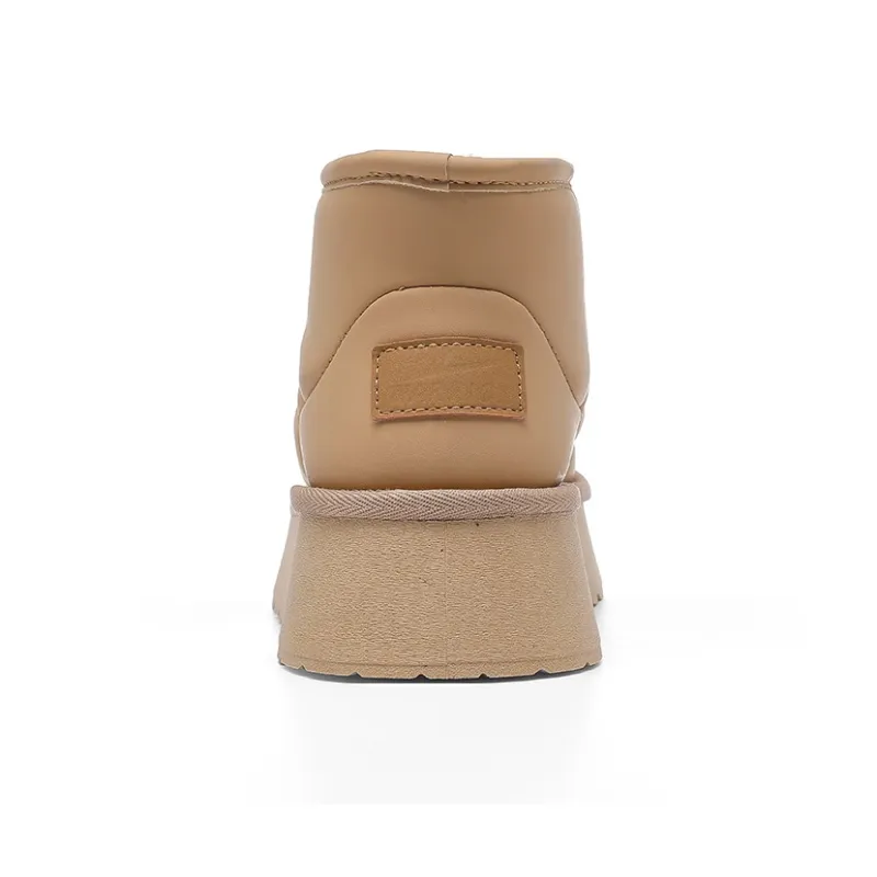 Warrior Warm Anti Slip And Wear Resistant Short Snow Boots Women's Khaki-3