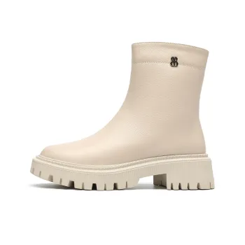 EBLAN Cigarette Box Boots Ankle Boots Women's Ecru