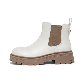 CAMEL Chelsea Boots Women's Ecru/Black
