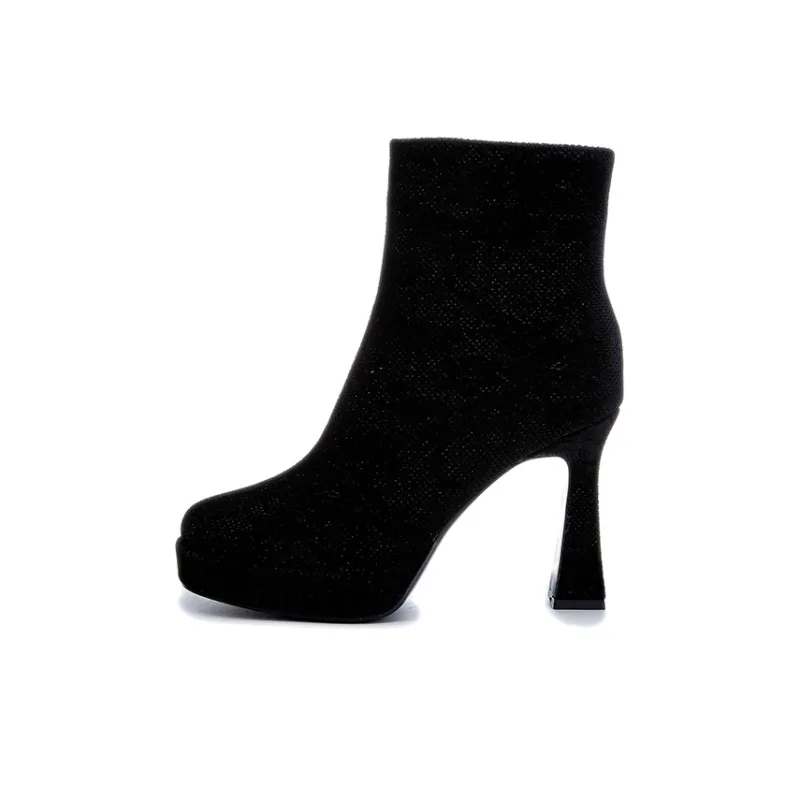 POOQ Ankle Boots Women's Black/White-0