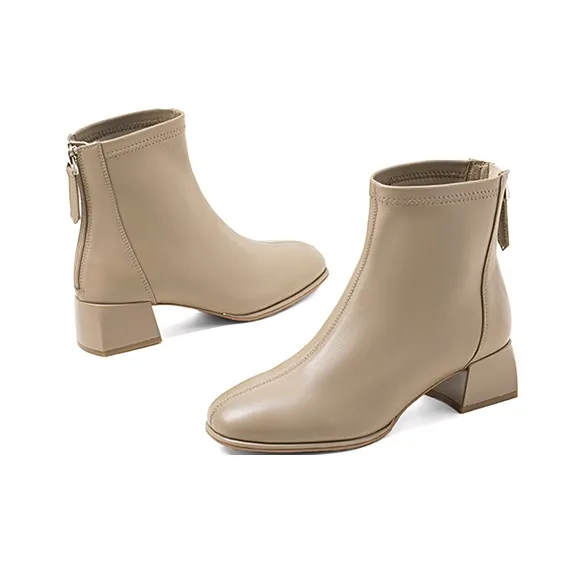 COMELY Ankle Boots Women's Ecru, Milk Tea, Black-13
