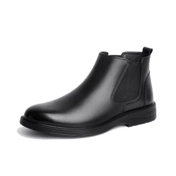 AOKANG Crew Chelsea Boots 3cm Men's Black