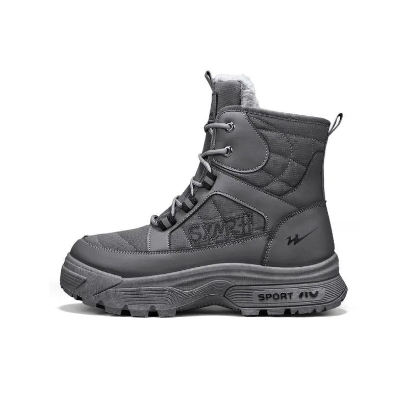 Binary Wear Resistant Cushioning Coverage Short Snow Boots Men's Gray-0