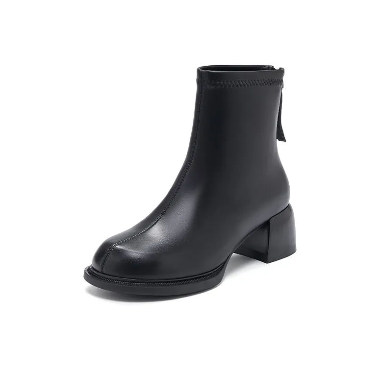 DAPHNE Ankle Boots Women's Black/Brown Fleece Lined-7