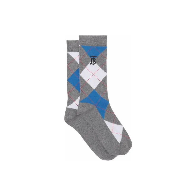 Burberry FW22 Knee-High Socks Women's 1 Pack Gray-1