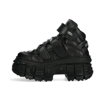 NEW ROCK Ankle Boots 10cm Unisex Black