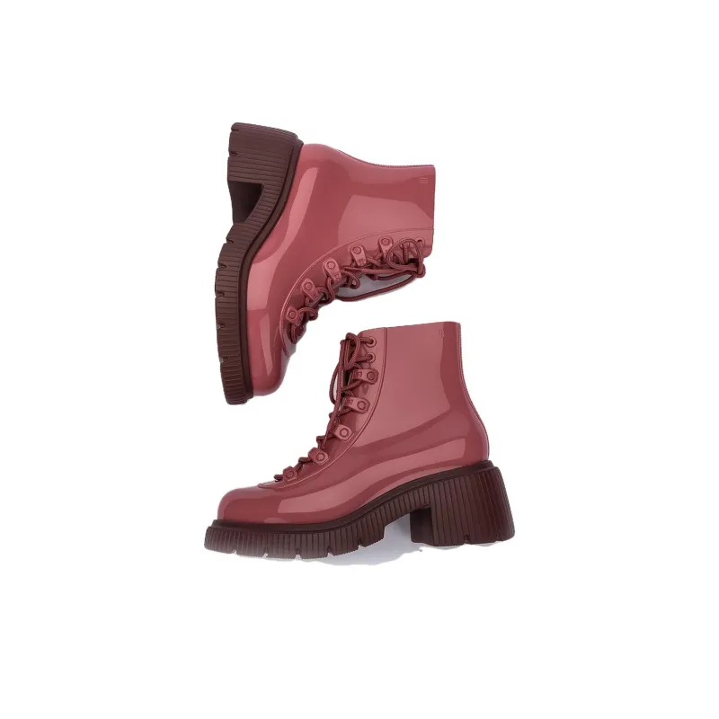 MELISSA Ankle Boots Martin Boots Women's Green Beige Burgundy-10