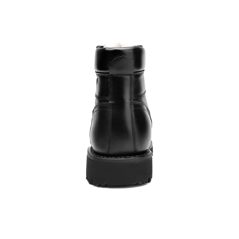 Strongman 3515 Leather Boots For Men Winter Wool Boots 13cm Cold Resistant Men's Ankle Boots-3