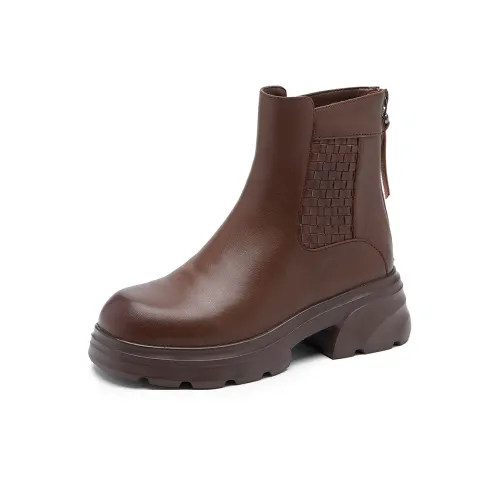 Shoe Cabinet Floral Language Ankle Boots Women's