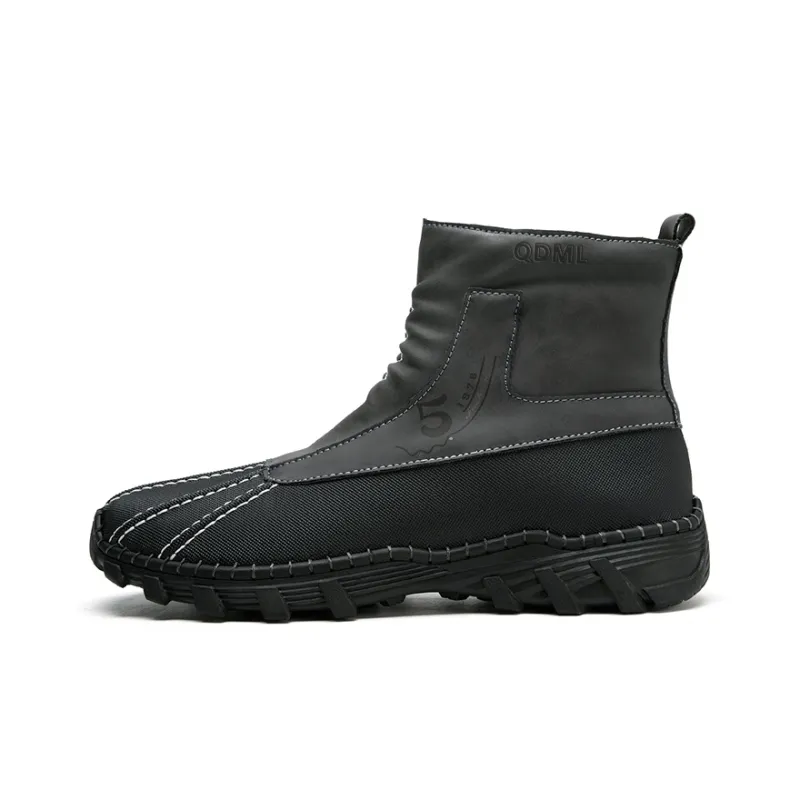 Qiandongmeili Ankle Boots Men Black/Khaki/Gray-8