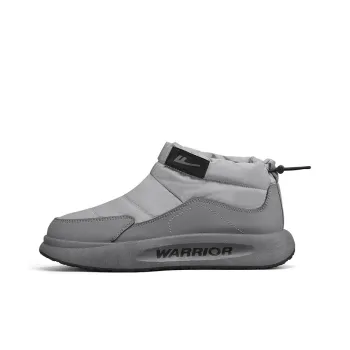 Warrior Warm Water Resistant Wear Resistant Cushioning Slip Resistant Short Snow Boots Men's Light Gray