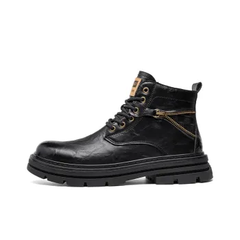 GERTOP Martin Boots Men Black, Red Brown