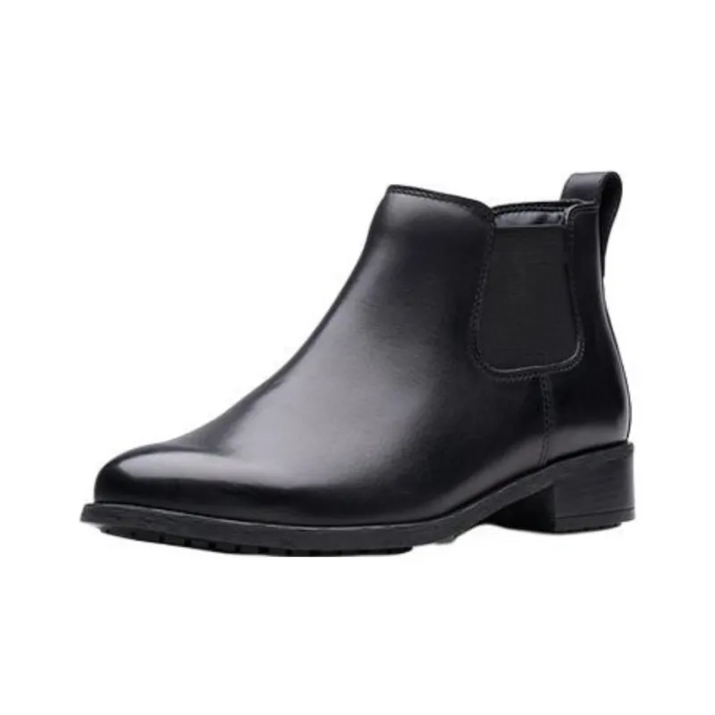 Clarks Short Chelsea Boots Women's Black-1