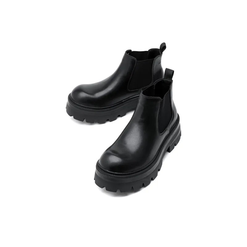 Chi Wolf Short Chelsea Boots Men's Black-1