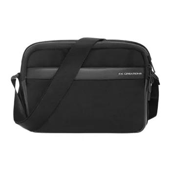 FX CREATIONS Polyester Crossbody Bag Shoulder Bag Medium Size Men's Black