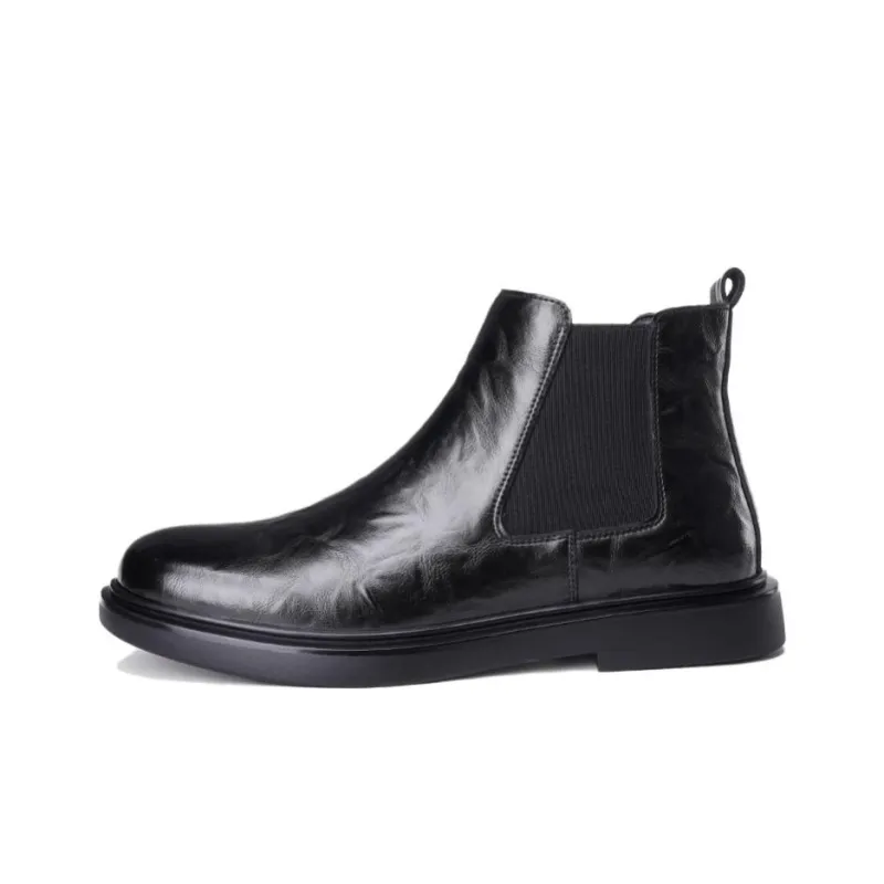 Wolves • Family QUNLANGSHIJIA Short Chelsea Boots Men's Black-3