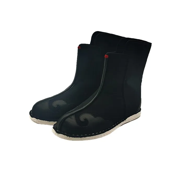 Neiliansheng Beijing Old Brand Handmade Multi Layer Sole Cloth Shoes Ankle Boots Men's Black-2