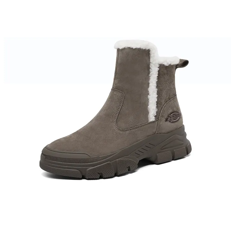 Dickies Warm Slip Resistant 11.5cm Snow Boots 4.5cm Women's Camel-1