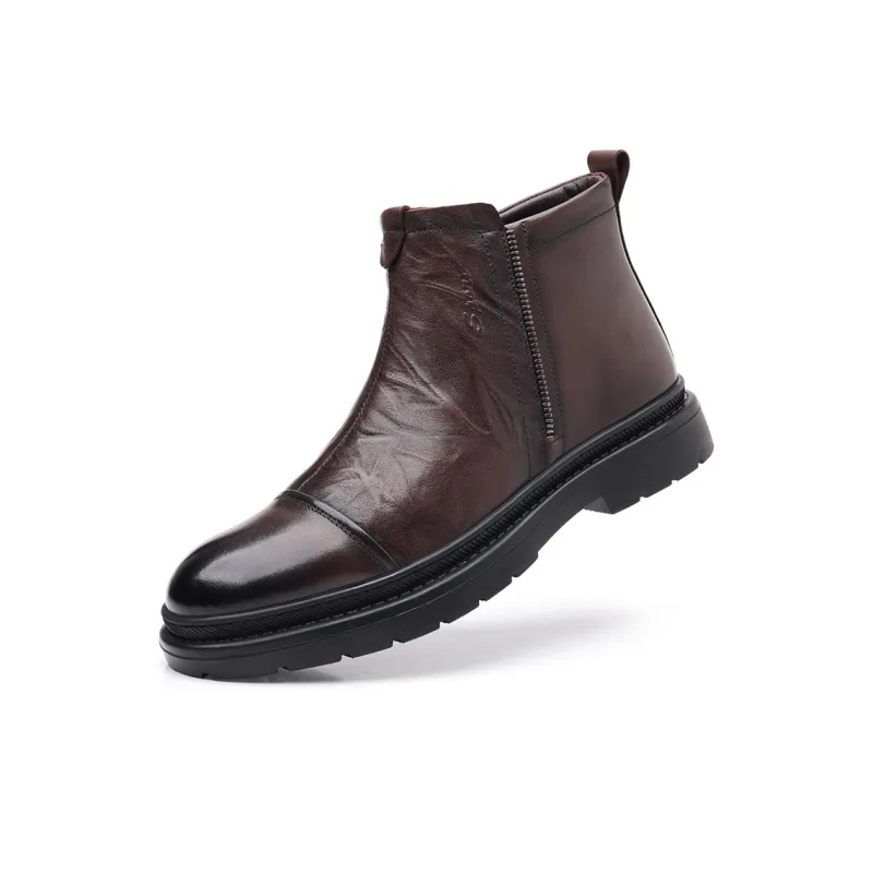 GZZ Ankle Boots Men Black/Brown-11