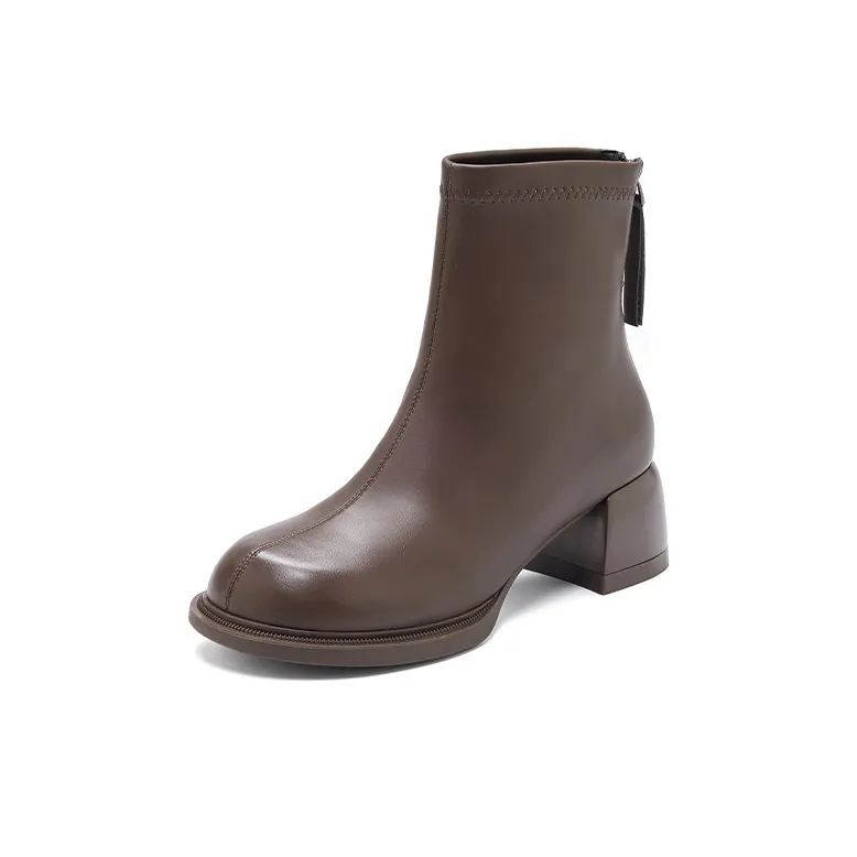 DAPHNE Ankle Boots Women's Black/Brown Fleece Lined-3