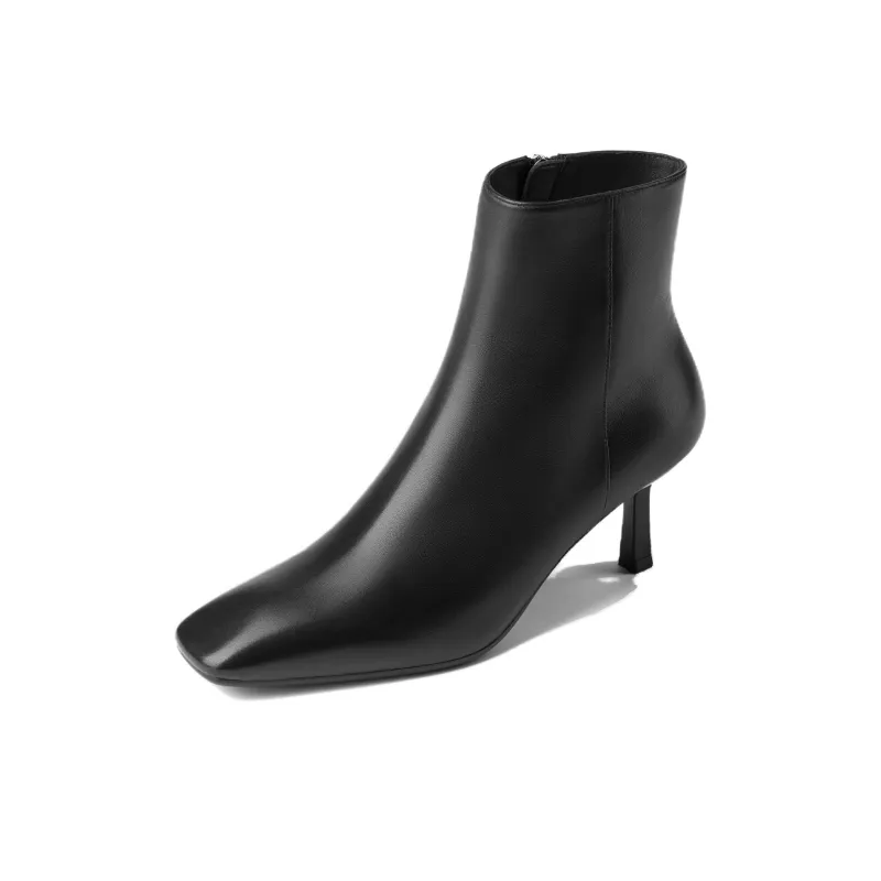 73Hours Soft-Focus Milk Coffee Ankle Boots 7cm Women's Khaki-9