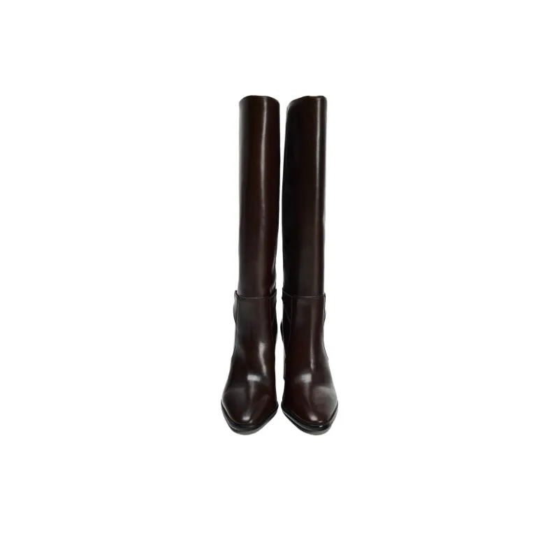 ZARA Knee-high Boots Women's Brown-3