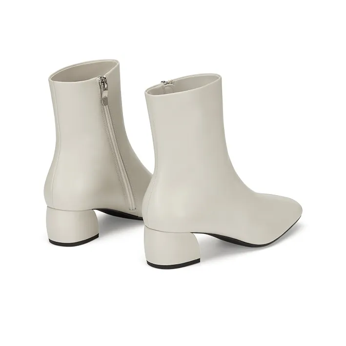 73Hours Cream Narrative Ankle Boots 5cm Women's-3