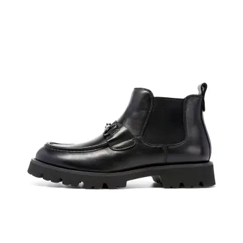 Satchi Short Chelsea Boots 4cm Men's Black