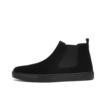 GZZ Chelsea Boots Men Black/White