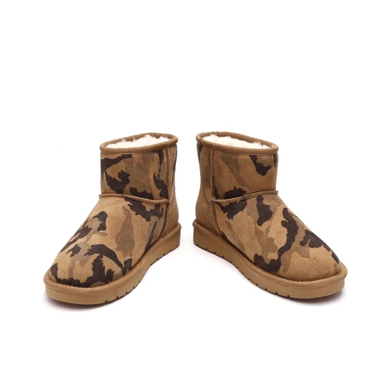 TRUMPPIPE Warm Short Snow Boots Men's Camel-2