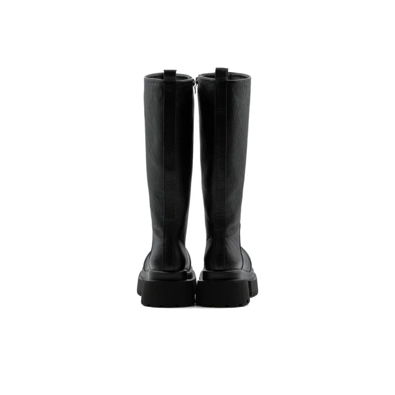 Little Sue Niche Design Trendy Versatile British Style Letter Hot Girl Slimming Knight Boots Knee-high Boots Women's-16