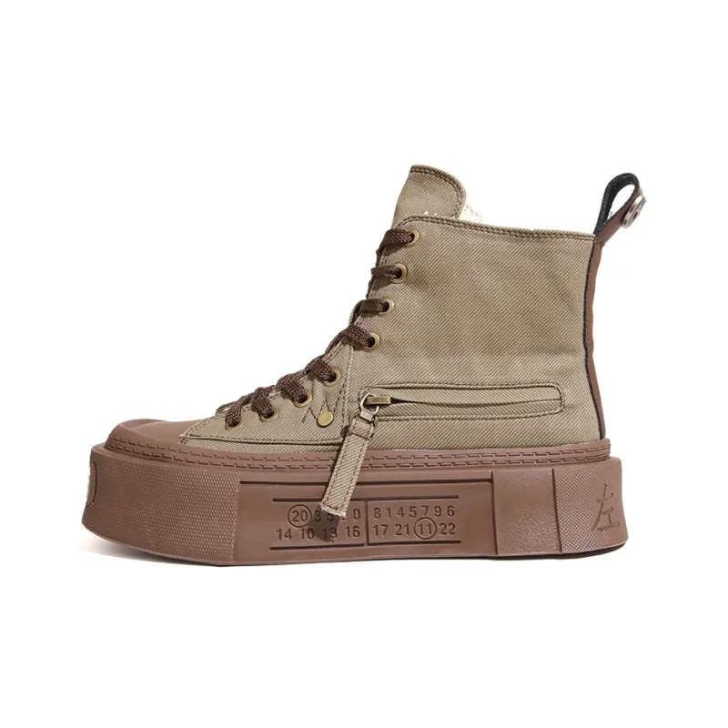 XIAOFAMIAO Ankle Boots Women's Gray/Army Green-4