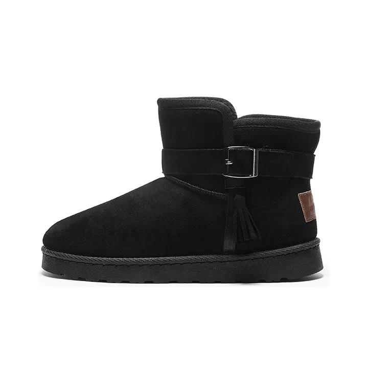 Warrior Warm Wear Resistant Cushioning Short Snow Boots Women's Black-0