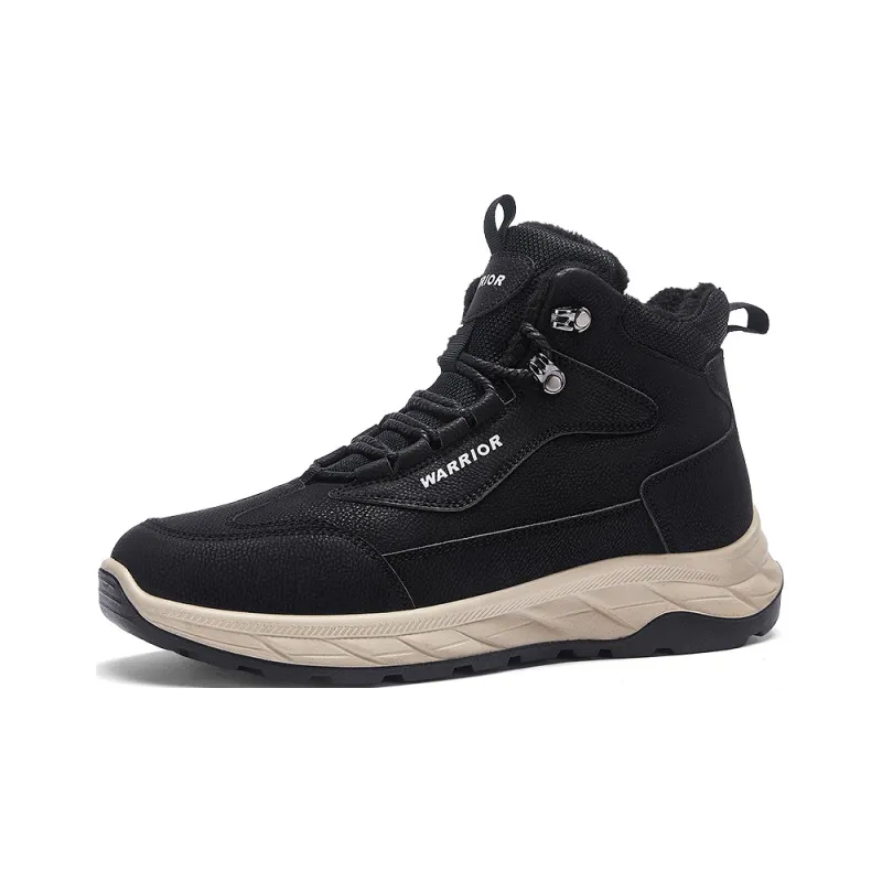 Warrior Warm Height Increasing Wear Resistant Slip Resistant Short Mid Calf Outdoor Boots Men's Black-1