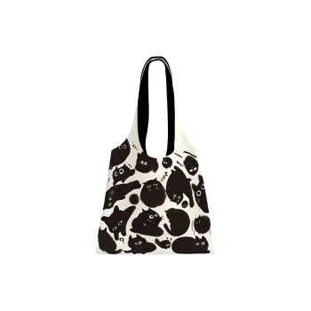 AOSONG Suede Tech Fabric Shoulder Bag Regular Women's Black White
