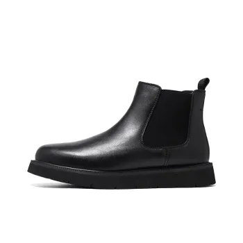 WEISHIBANGWEI Short Chelsea Boots Men's Black