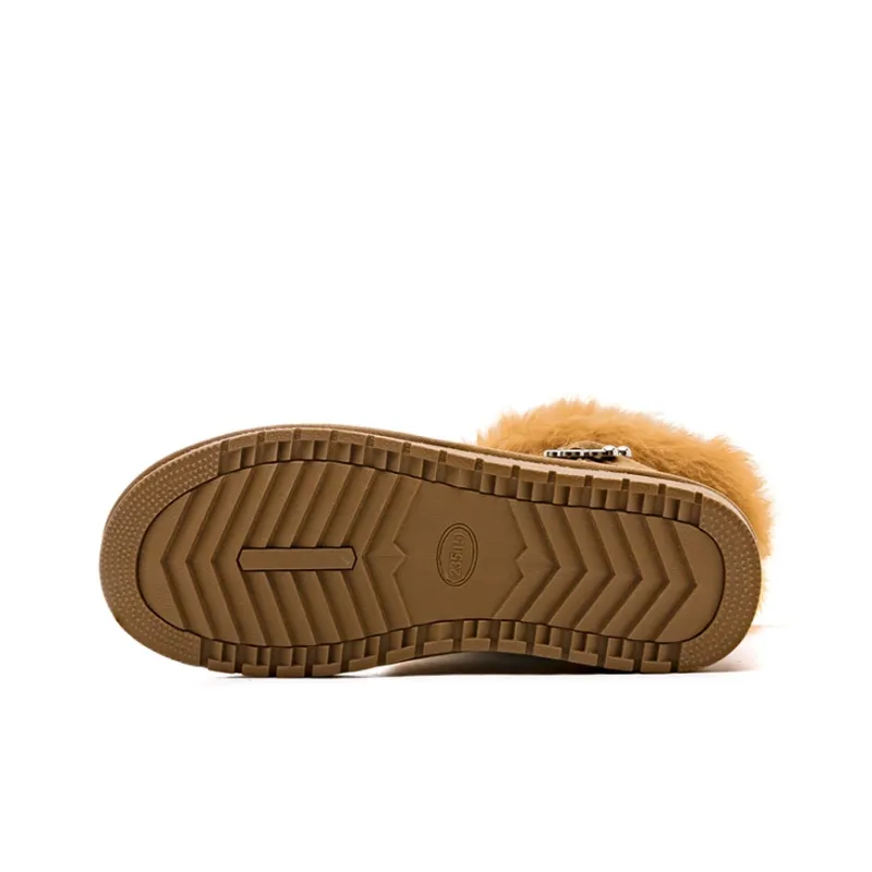 Warrior Wear Resistant Slip Resistant Short Snow Boots Women's Chestnut-4