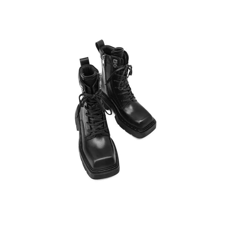 KMD Genuine Leather Ankle Boots 7CM Women's-7