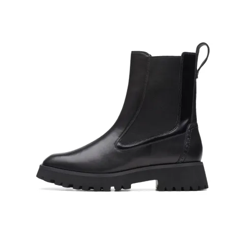 Clarks Short Chelsea Boots Women's Black
