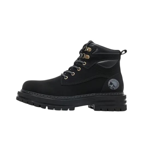 FAIRWHALE Outdoor Boots Men Black/Ginger Yellow