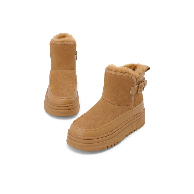 C°BANNER Warm Short Snow Boots Women's Camel-4