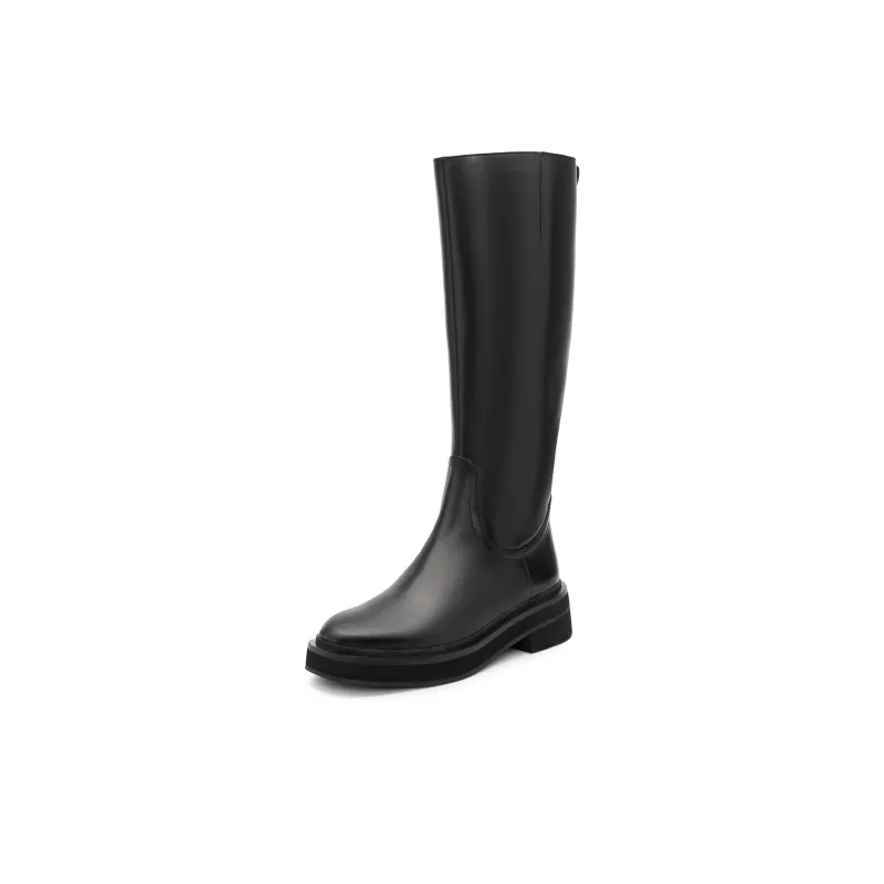 Staccato Knee high Boots 4.5cm Women's Cool And Stylish Black-1
