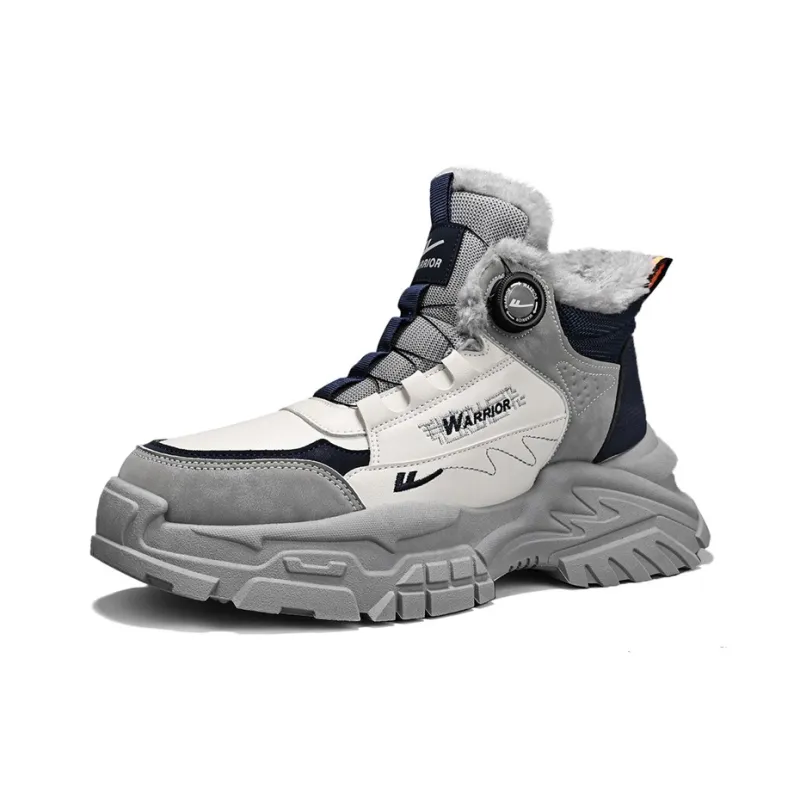 Warrior Ankle Length Martin Boot Men's Beige Gray Dark Blue-2