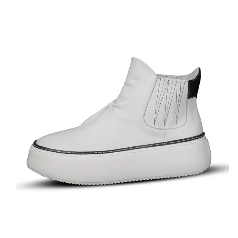 Thai Points Short Chelsea Boots Men's White-0