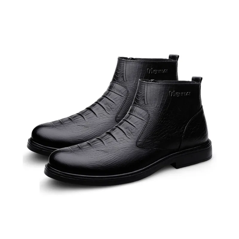 Wen Nai Ankle Boots Men's Black-9