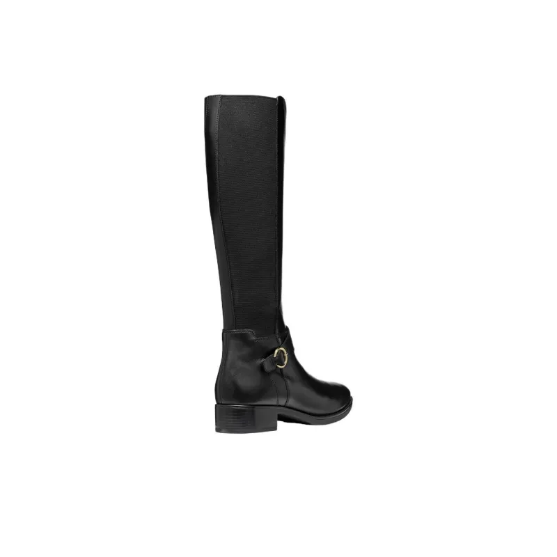 GEOX Felicity Knee High Chelsea Boots 3.5cm Women's Black-3